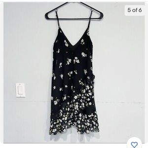 Bardot black floral mini dress with ruffle